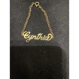 Gold-Filled Vermeil 925 VTG "Cynthia" Name Bracelet